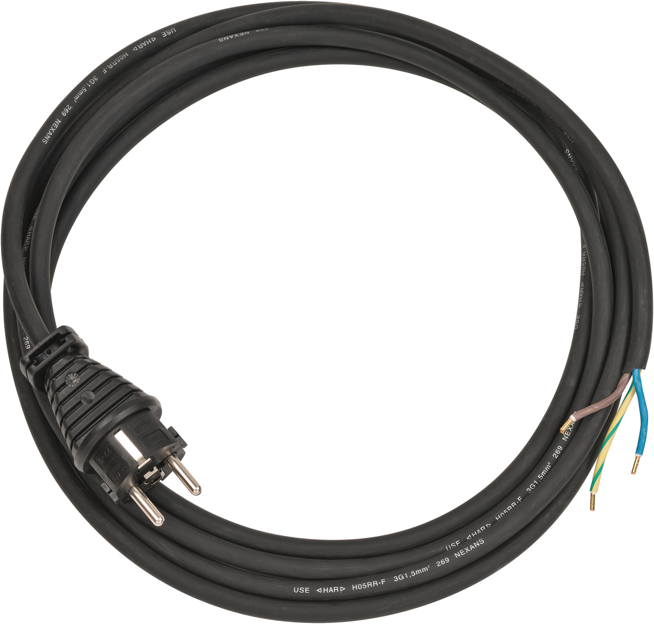 Anschlusskabel 3-polig IP44 3m schwarz H05RR-F 3G1,5