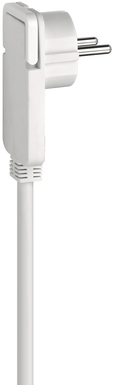 Verlängerungskabel 3m H05VV-F 3G1,5 weiß mit Doppelkupplung + Flachstecker