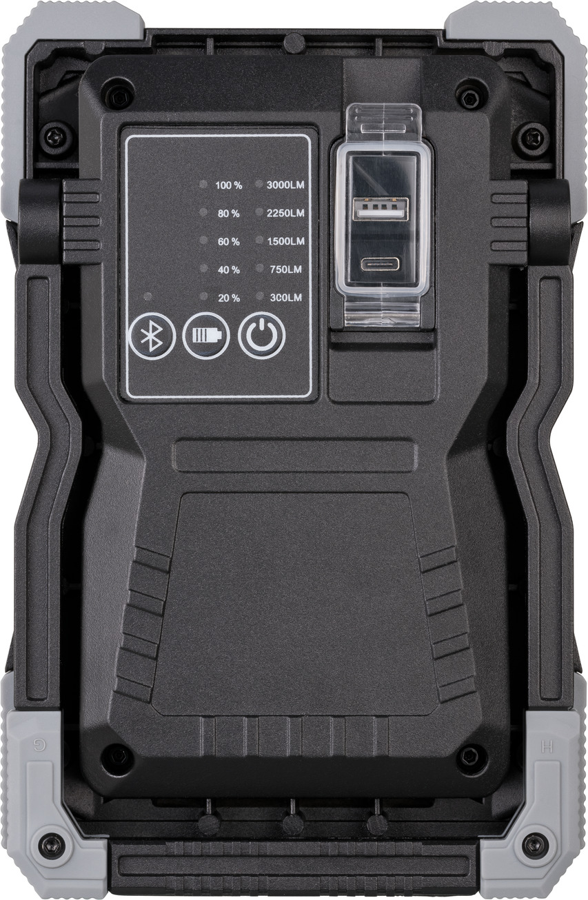 Akku LED Arbeitsstrahler RUFUS 3010 MA, 3000lm, IP65, mit Bluetooth®  Lautsprecher | brennenstuhl®