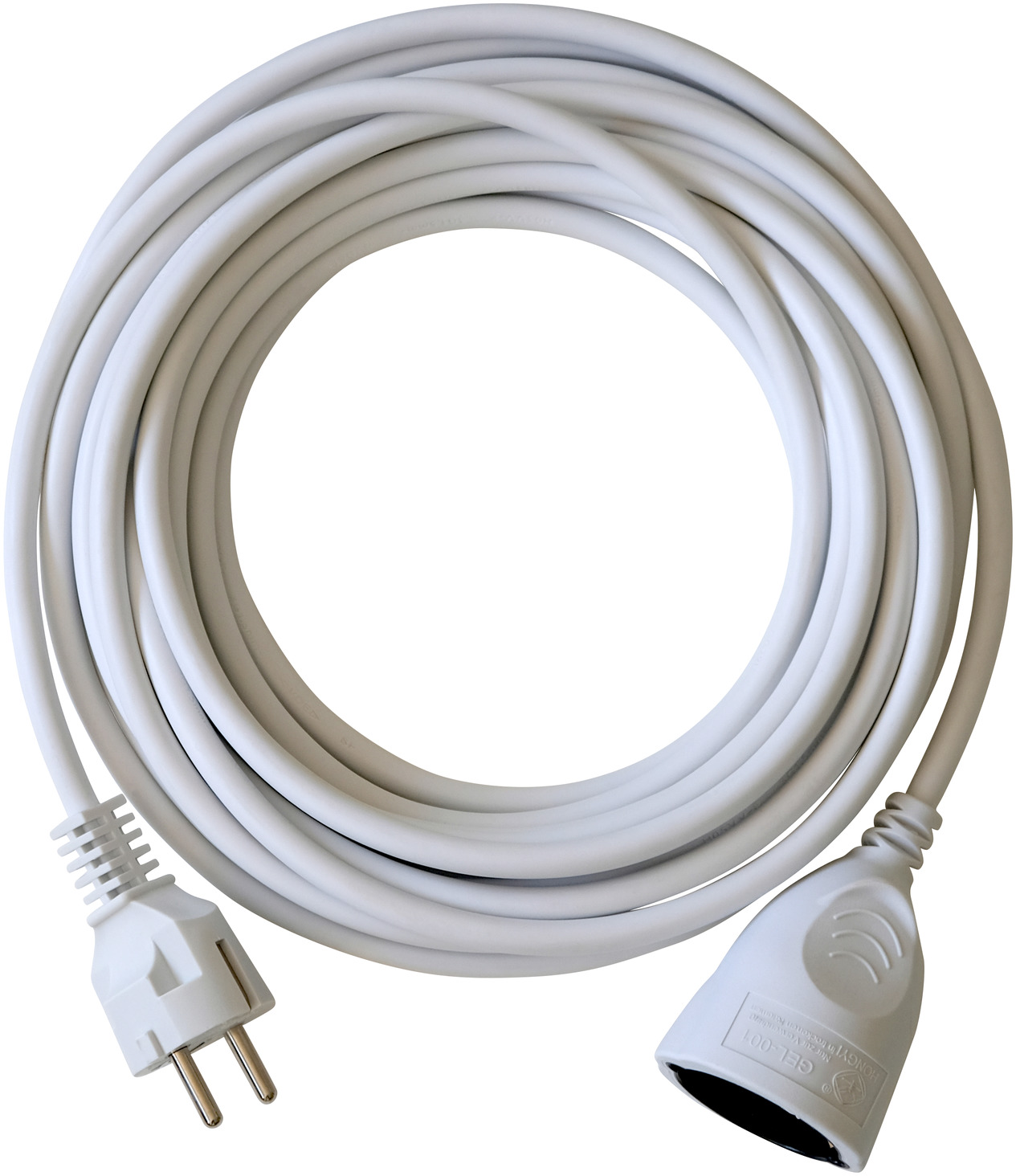 Câble d'extension EURO 10m pour la prise européenne plate, 2 pôles, couleur  blanc
