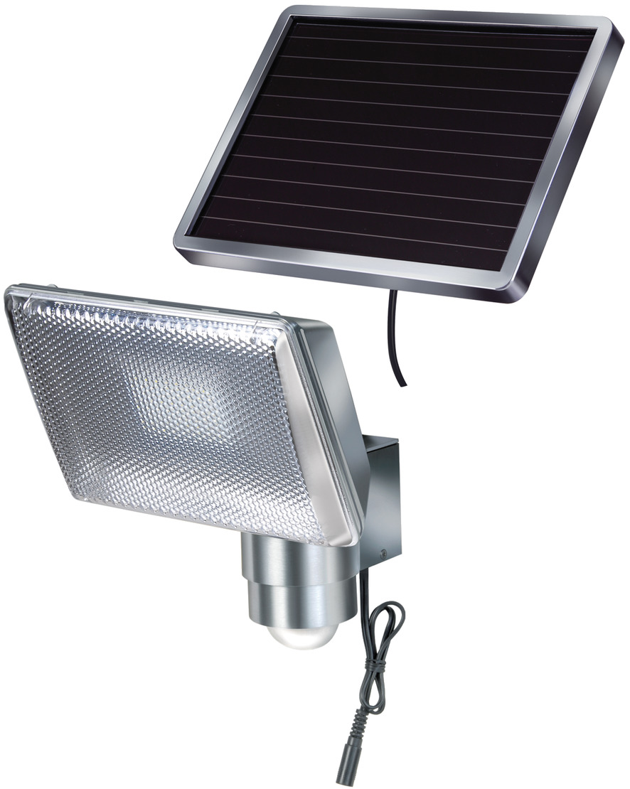 elf Glimp Modderig Solar LED Light SOL 80 ALU IP44 with infrared motion detector 8xLED 0,5W  350lm Cable length 4,75m Colour ALU | brennenstuhl®