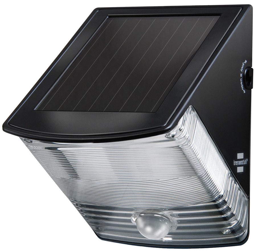 detector LED SOL 0,5W | 04 black plus lamp 2xLED wall Solar with IP44 colour 85lm brennenstuhl® motion infrared