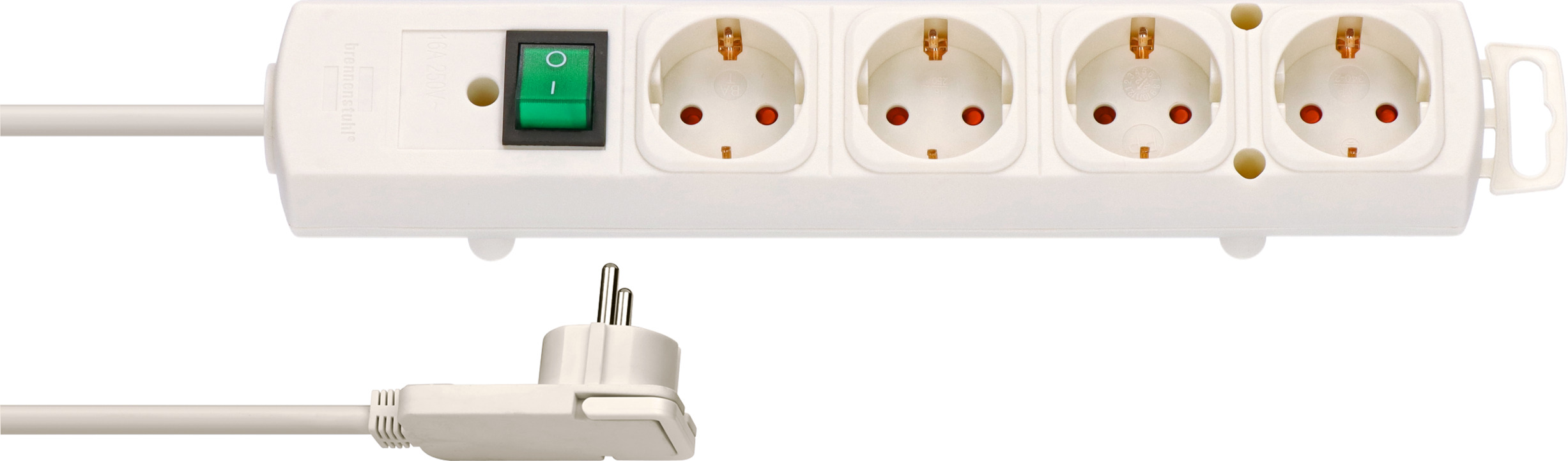 Comfort Line Plus extension lead with flat plug 4-way white 2m