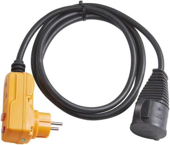 Schutzadapterkabel FI IP44 2m schwarz H07RN-F 3G1,5 - Produktbild