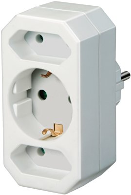 Adapterstecker Euro 2 + Schutzkontakt 1