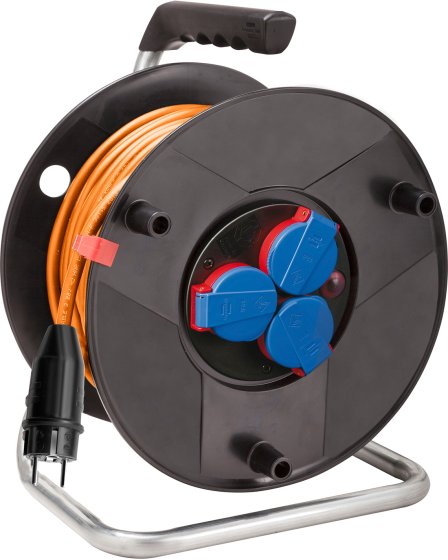 BAT ST Kabeltrommel 290, 3x Schutzkontakt-Steckdosen 230V/16A, 50m AT-N07V3V3-F 3G1,5 orange, IP44 - Produktbild