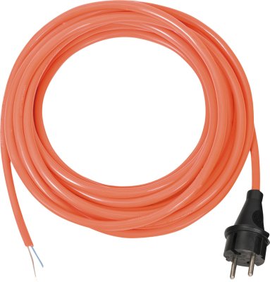 Anschlusskabel mit Stecker *AT* BQ rund o. Folie 3m H05BQ-F 2X1.0 orange,30mm abgemantelt