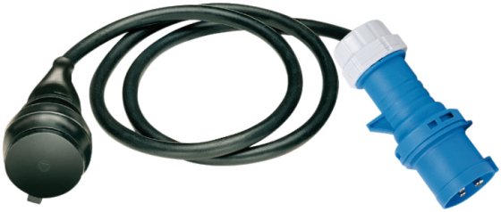 Adapterkabel IP44 1,5m schwarz H07RN-F 3G2,5 CEE-Stecker 230V/16A - Produktbild