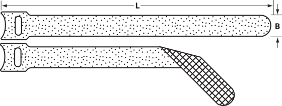 Klett-Kabelbinder schwarz 12mm x 200mm - Grafik