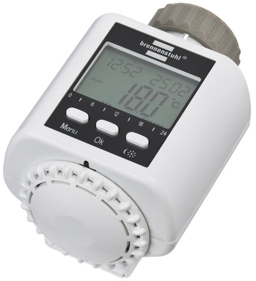 Funk-Heizkörperthermostat FHT 433 weiss, mit Funkfernbedienung und Heizungs-Ventiladapter - Produktansicht