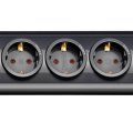 Primera-Tec Comfort Switch Plus 19.500A Überspannungsschutz-Steckdosenleiste 7-fach schwarz 2m H05VV-F 3G1,5 2 permanent, 5 schaltbar - Produktansicht