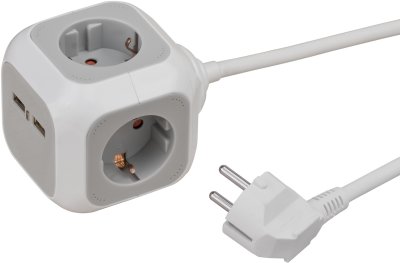 ALEA-Power USB-Charger Steckdosenwürfel 4-fach, 1,4m H05VV-F 3G1,5