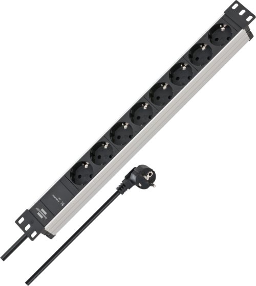 Alu-Line 19.500 A Überspannungsschutz-Steckdosenleiste 19" 8-fach 2m H05VV-F3G1,5 - Produktbild