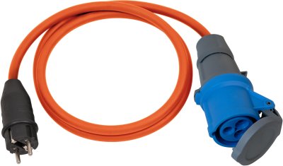 Camping-/Maritim Adapterkabel IP44 1,5m orange H07RN-F 3G2,5 Schutzkontakt-Stecker, CEE-Kupplung 230V/16A