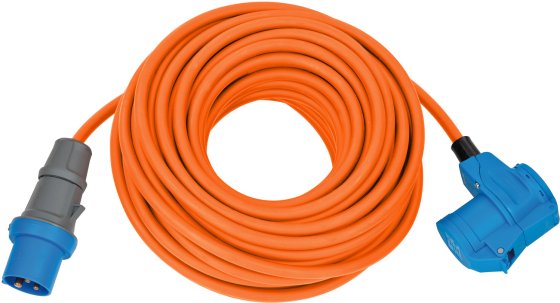 Camping-/Maritim CEE Verlängerungskabel IP44 25m orange H07RN-F 3G2,5 CEE-Stecker, Winkelkupplung 230V/16A - Produktbild