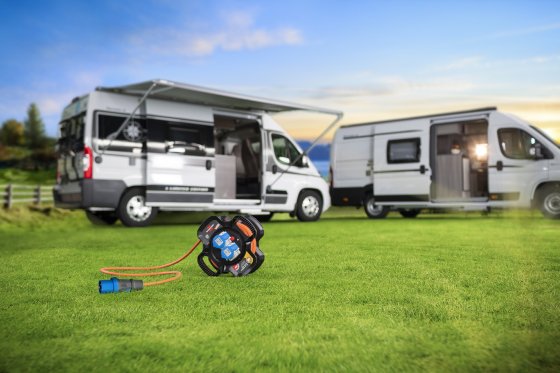 Gummi-Kabelhaspel X-Gum CEE IP44 für Camping-/Maritim 10m H07RN-F 3G2,5 - Die richtige Kabellänge auf dem Campingplatz