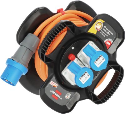 Gummi-Kabelhaspel X-Gum CEE IP44 für Camping-/Maritim 10m H07RN-F 3G2,5