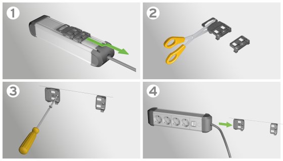 Premium-Protect-Line 60.000A Überspannungsschutz-Steckdosenleiste mit USB-Ladefunktion 6-fach 3m H05VV-F 3G1,5 - Anwendungsbild