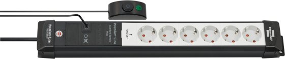 Premium-Line Comfort Switch Plus Steckdosenleiste 6-fach schwarz/lichtgrau 3m H05VV-F 3G1,5 - Produktbild