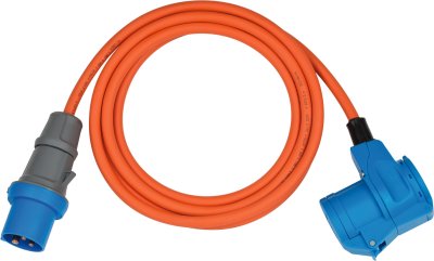 Camping-/Maritim CEE Verlängerungskabel IP44 3m orange H07RN-F 3G2,5 CEE-Stecker, Winkelkupplung 230V/16A